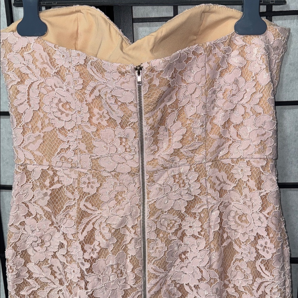 ASOS Jarlo Petite Blush Pink Lace Bandeau Midi Dress – Size 14P UK 10pUS✨ - Picture 7 of 11